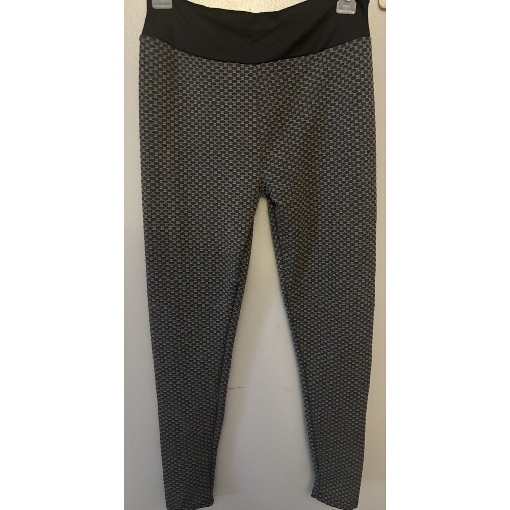 Butt Lifter Dark Grey Thin Material Zig Zag Stretchy Full Leg Legging. Size Med.